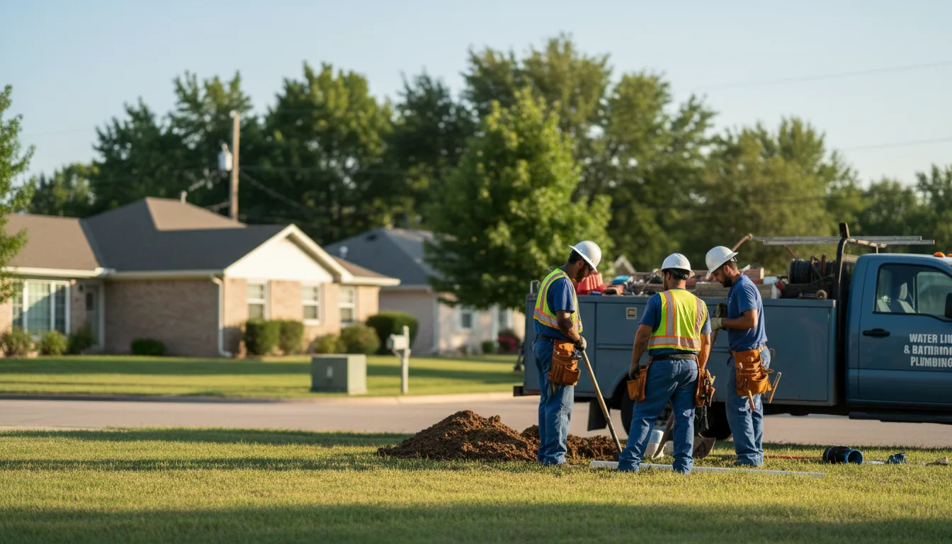 Residential water line and bathroom plumbing service in Ankeny, IA